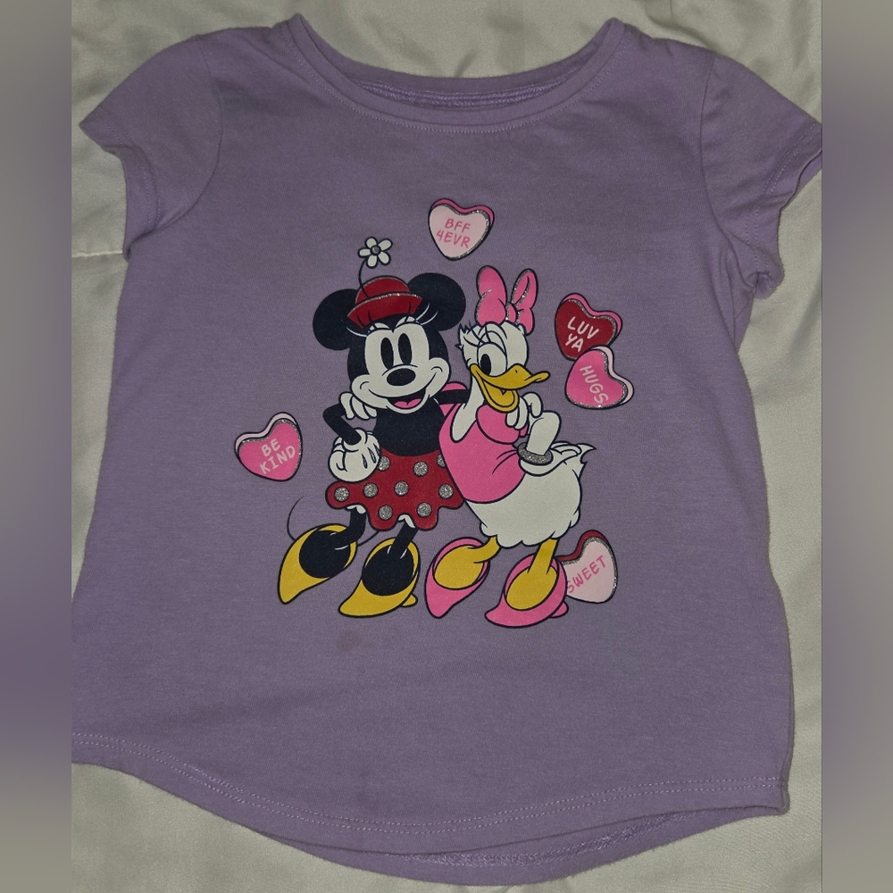 Disney Purple Kids Tee with Minnie and Daisy